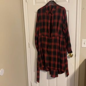 Red and black flannel dress size 18